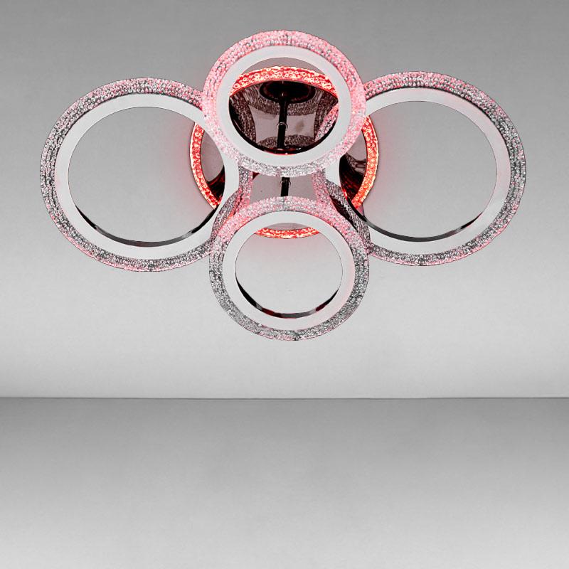 Люстра LED потолочная Light House SC-15806/2+2C BP+RGB 76W+6W Черный хром