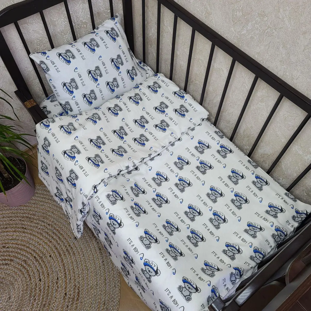 Комплект постельного белья в детскую кроватку из байки 120x60 см (098)