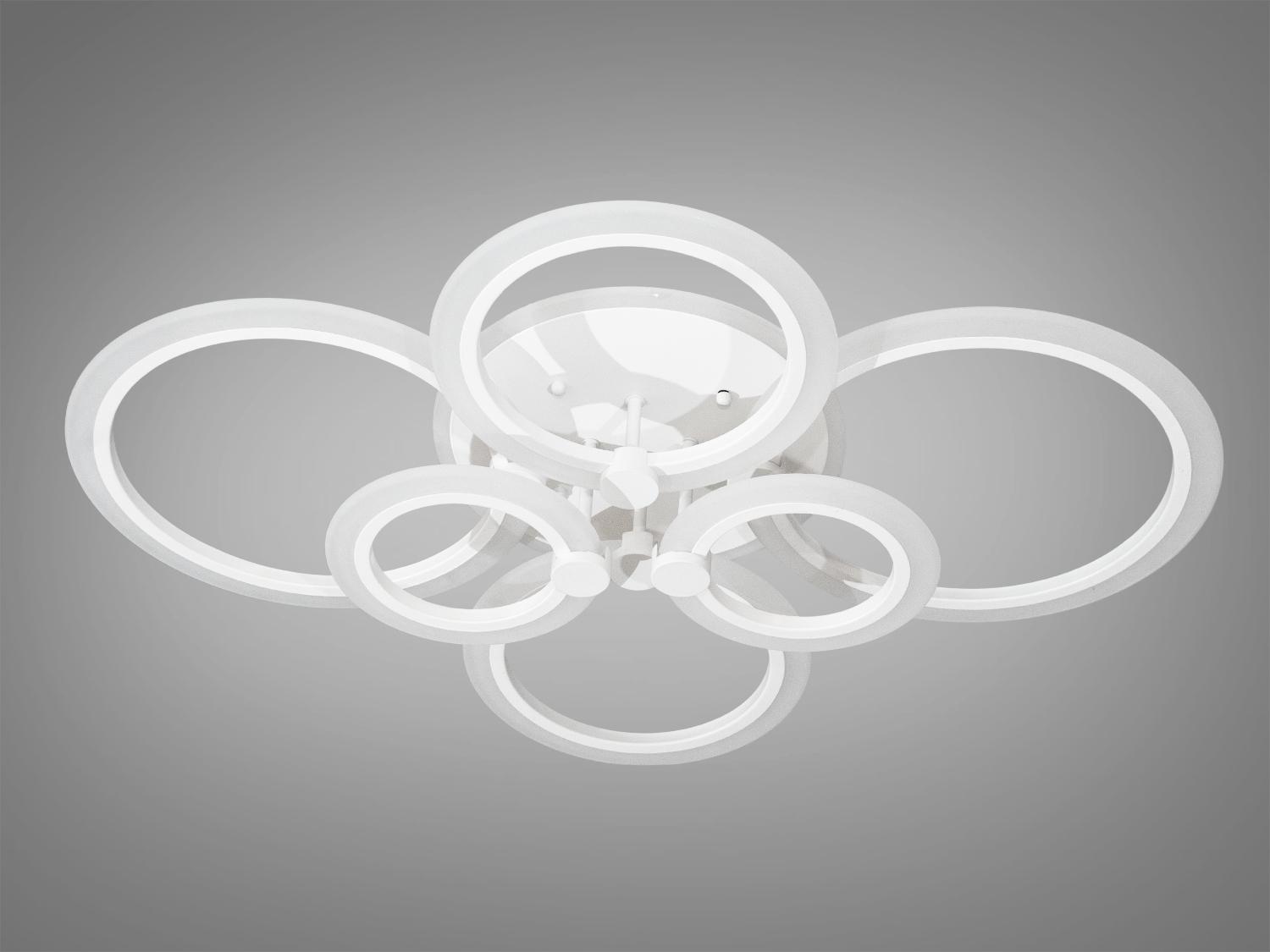 Люстра потолочная с пультом для спальни A8022-6WH-LS 105W на 15 м2 Белый (1692908758) - фото 4