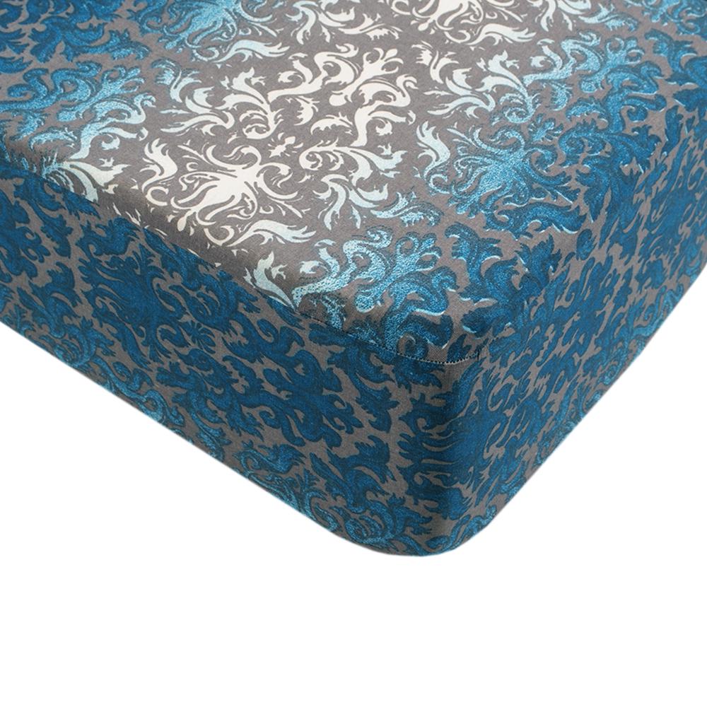 Простыня Iris Home Chris ранфорс на резинке 160х200+25 см Бирюзовый (svt-2000022318440)