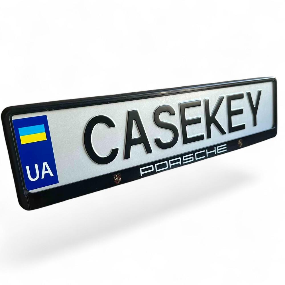 Авторамка с лакированной печатью Porsche (poramka1)