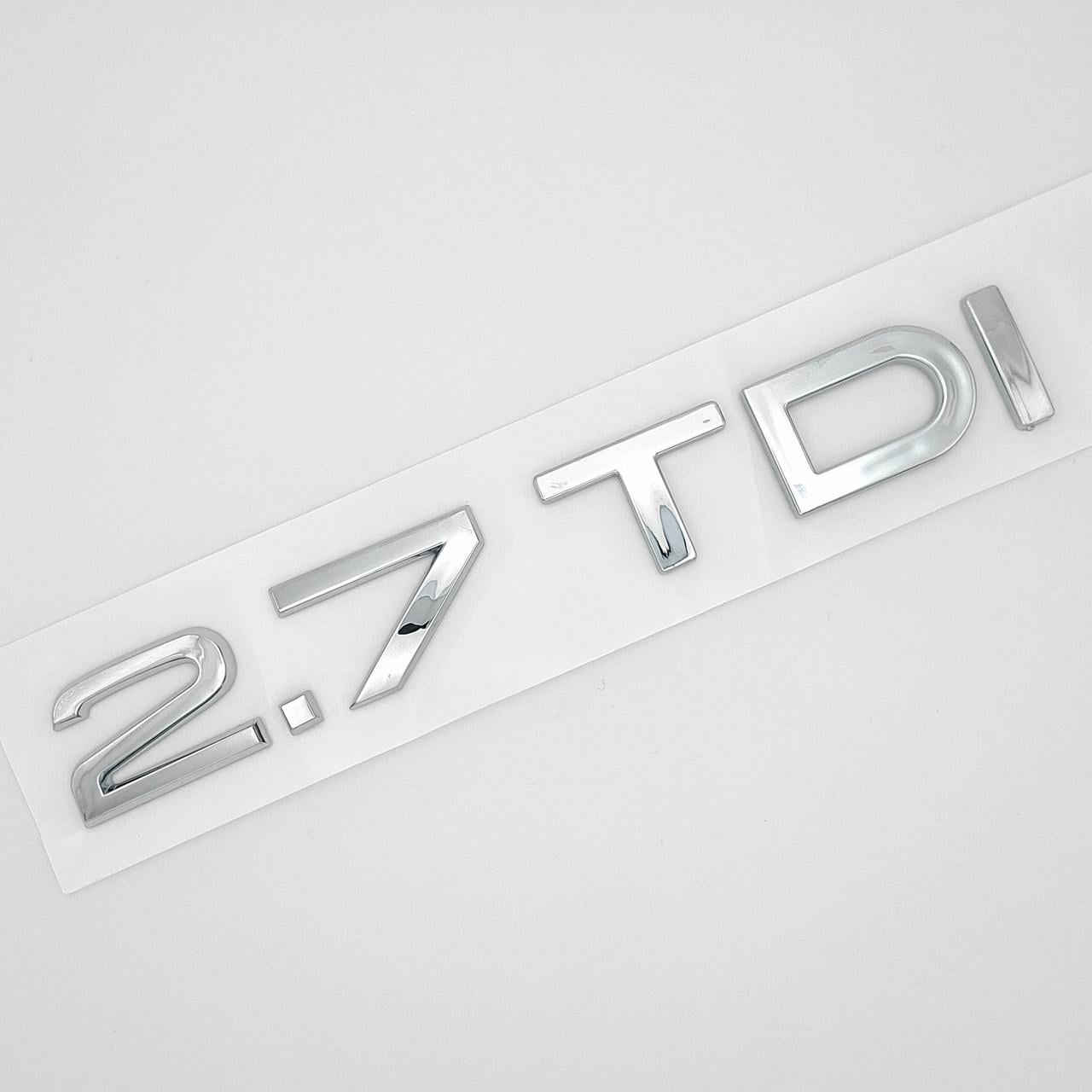 Эмблема надпись 2,7 TDI Audi ABS 16,5х2,3 см Хром глянцевый (2834871670)