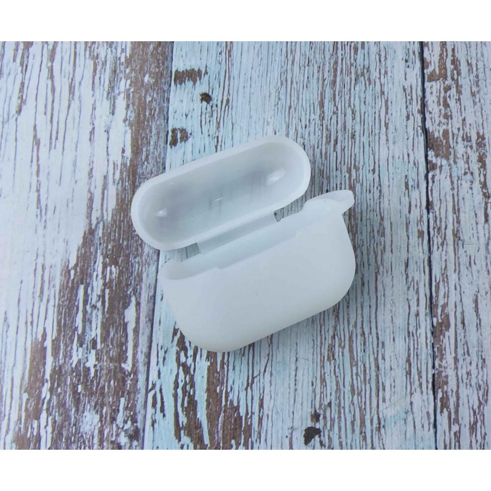 Силіконовий чохол з карабіном для навушників AirPods Pro Прозоро-білий
