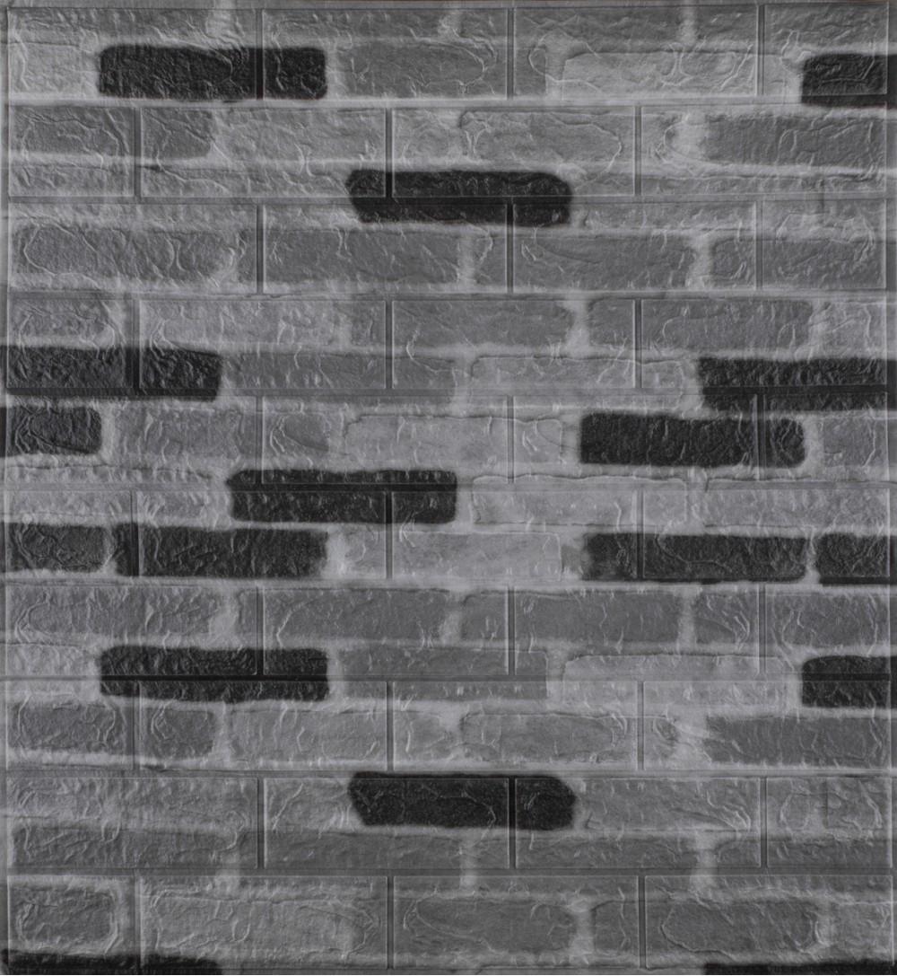 3D-панель самоклеющаяся декоративная Екатеринославский кирпич 700x770x3 мм Серый (342-3)