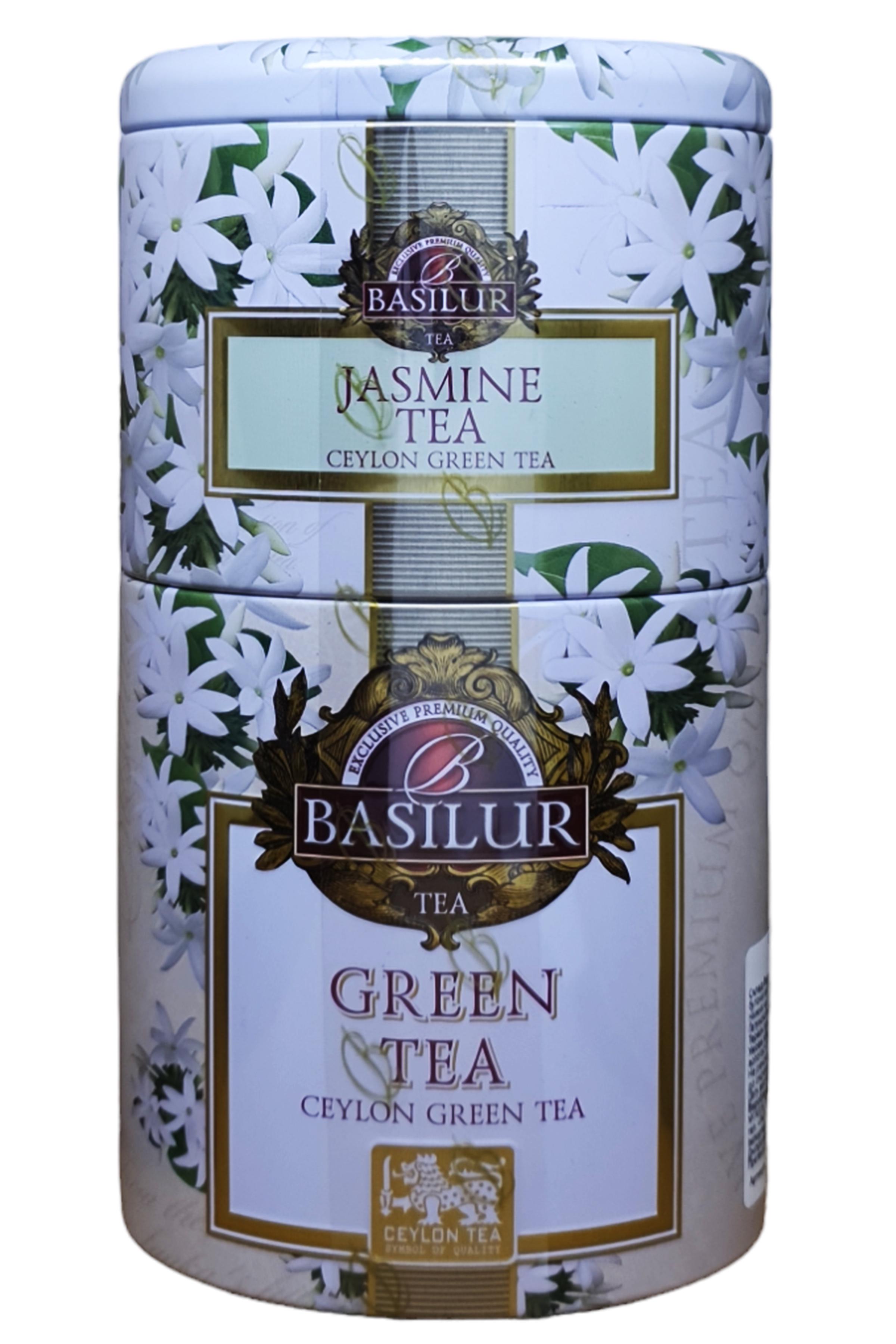 Чай зелений Basilur з жасмином в металевій банці 2в1 100 г (58061)
