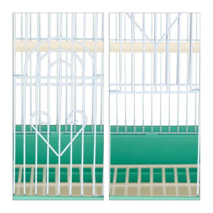 Клетка для домашних птиц Relaxdays с качелями и насестами легкая очистка 49x39,5x32 см - фото 7