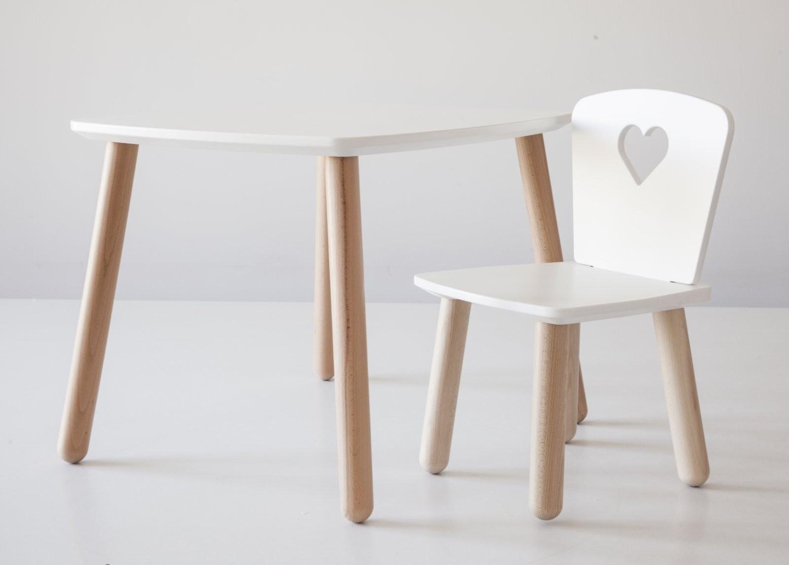 Столик і стільчик Tatoy Heart для дітей 2-4 років Білий (11142798)