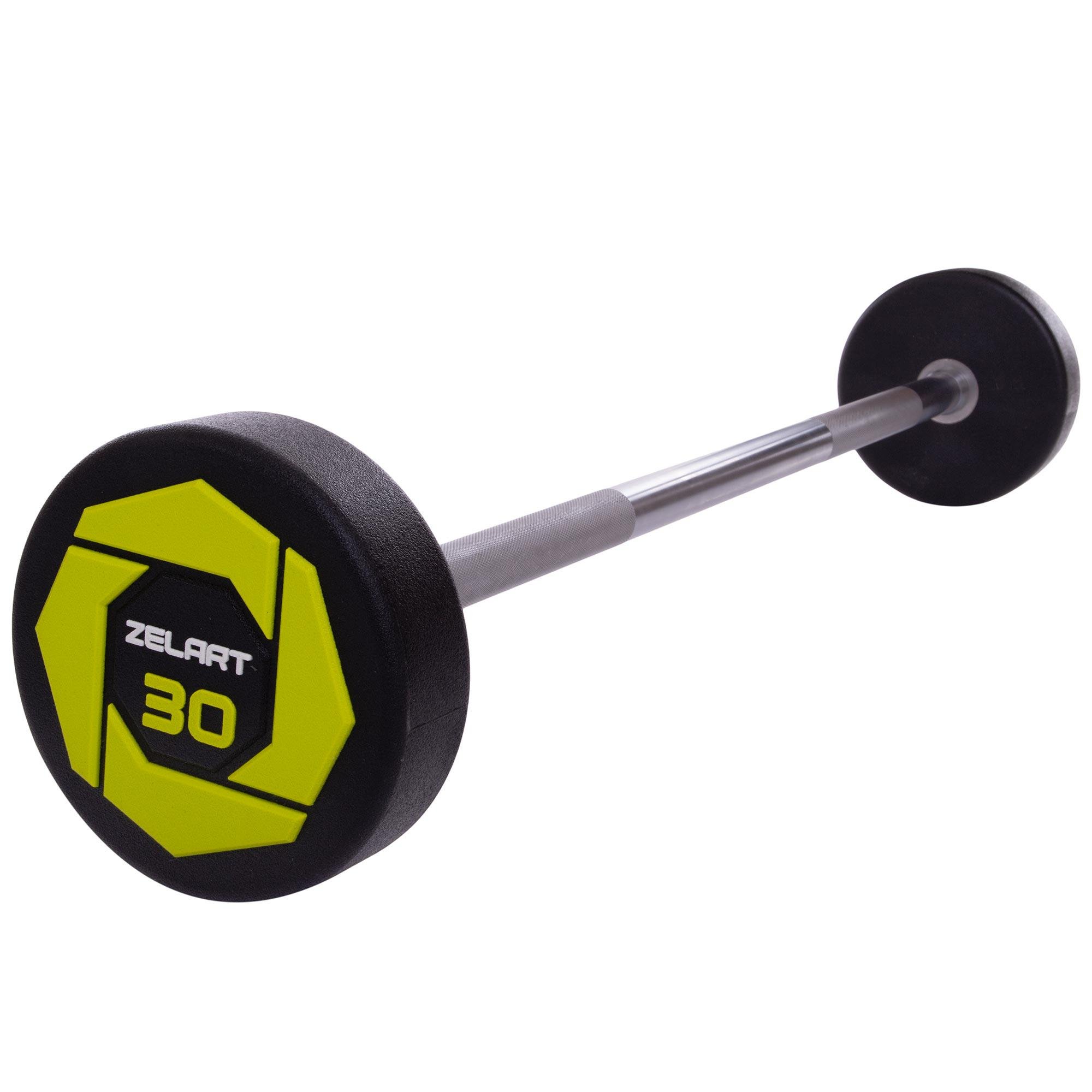 Штанга Zelart Urethane Barbell фиксированная прямая полиуретановая TA-2689-30 длина 107 см 30 кг (DR002611)