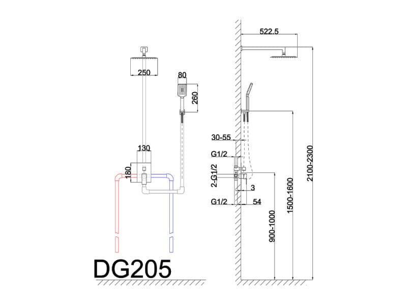 Комплект для душевої кабіни AIM DG205 прихованного монтажу Хром (ТР-00026091) - фото 10