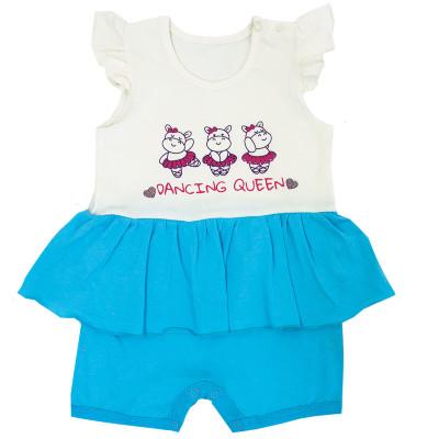 Песочник детский хлопковый для девочки Gabbi PS-19-14-2 Тропики 86 см Бирюзовый (11689)