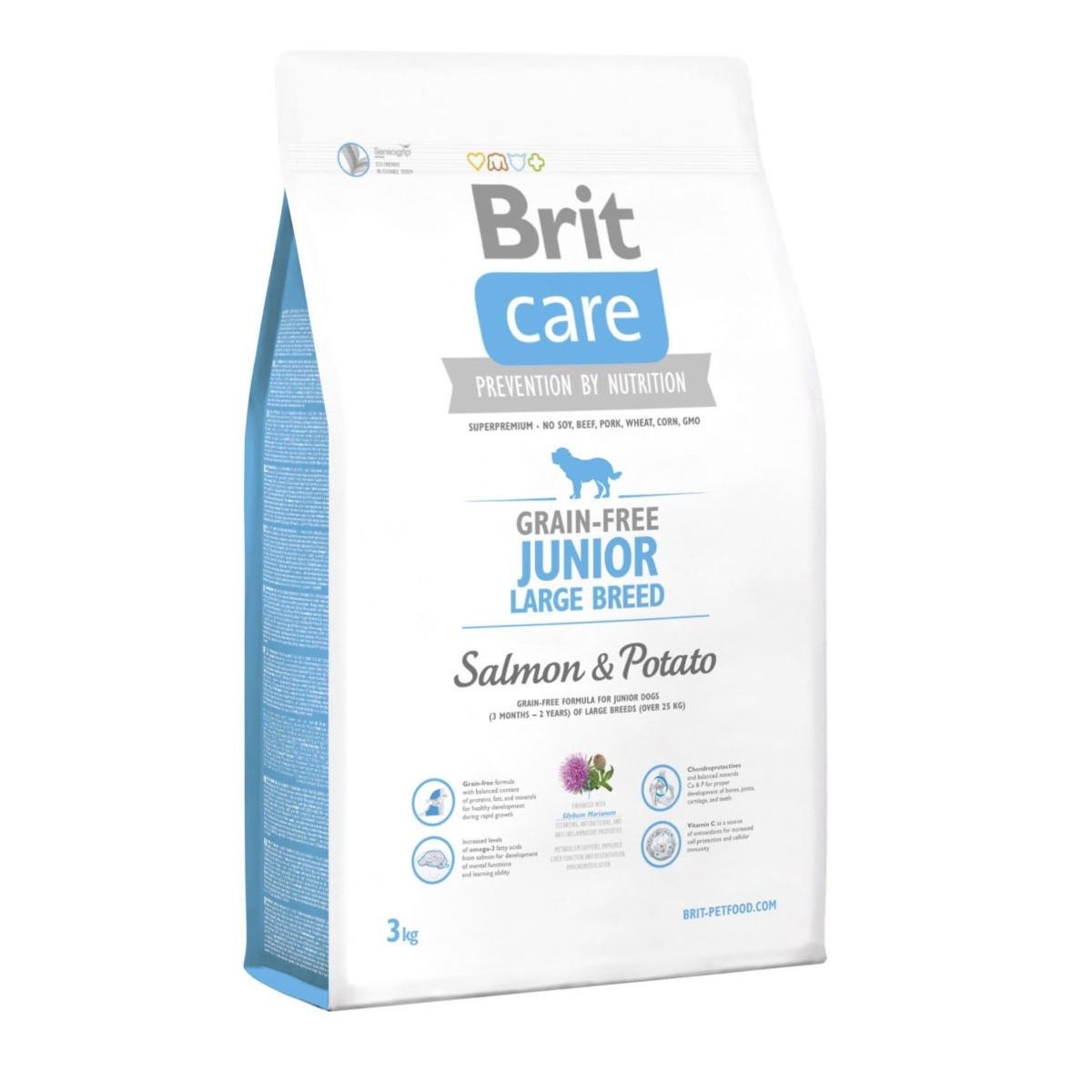 Корм сухой Brit Care GF Junior Large Breed Salmon&Potato для щенков гигантских пород 3 кг (8595602510108)