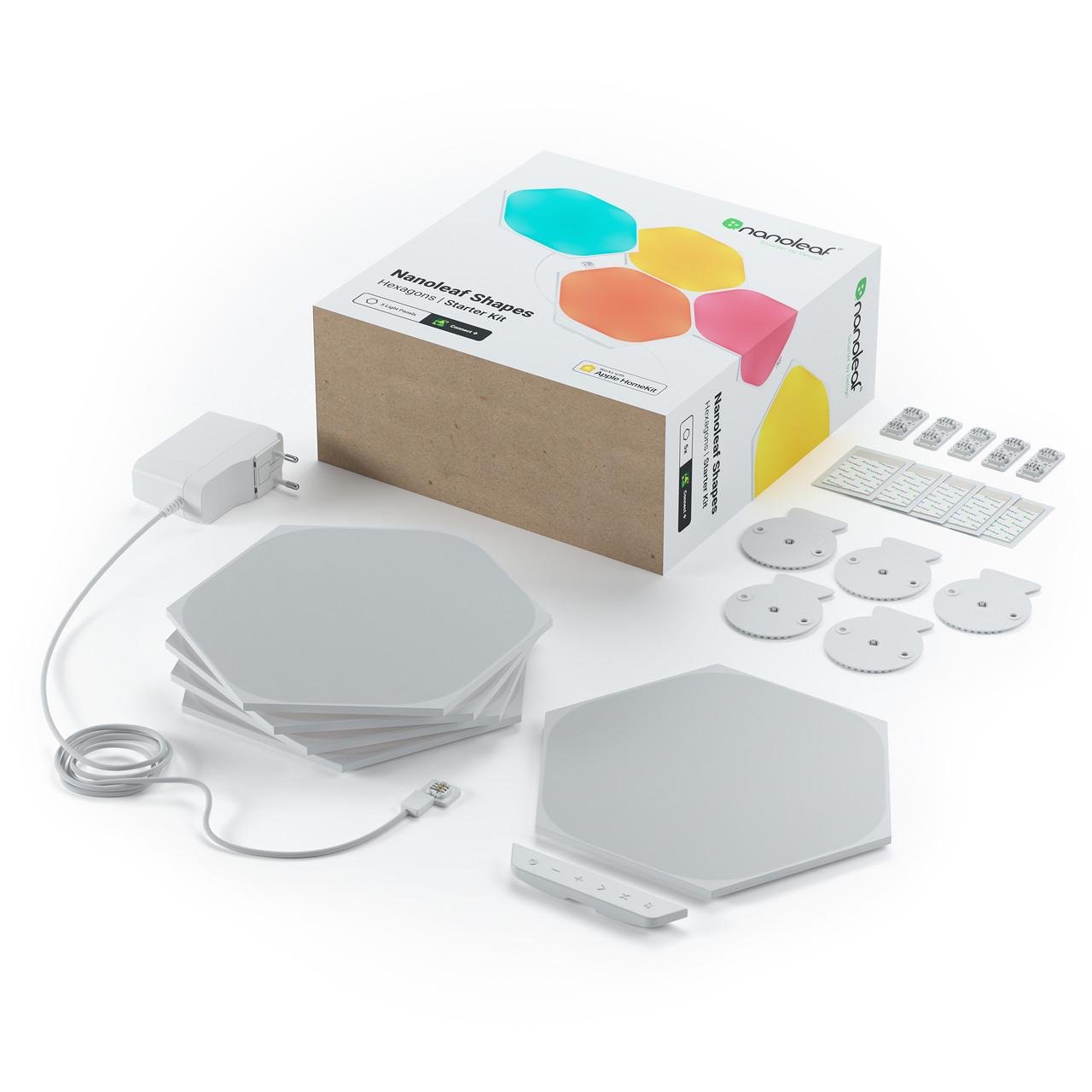 Розумна система освітлення Nanoleaf Shapes Hexagon Starter Kit Apple Homekit 5 шт. (1339343243)