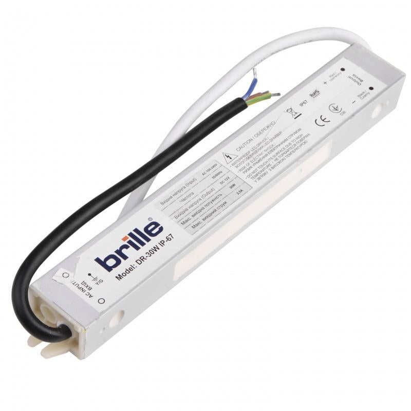 Блок живлення вологозахищений LED DR-30W IP-67 AC 100-240V DC 12 V (109159)