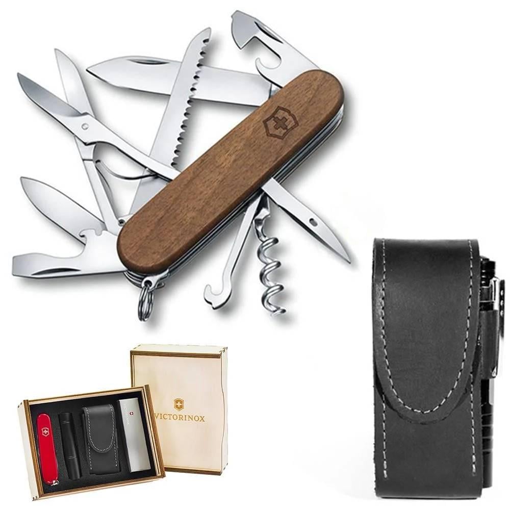 Комплект нож швейцарский Victorinox Huntsman 1.3711.63/чехол с фонариком