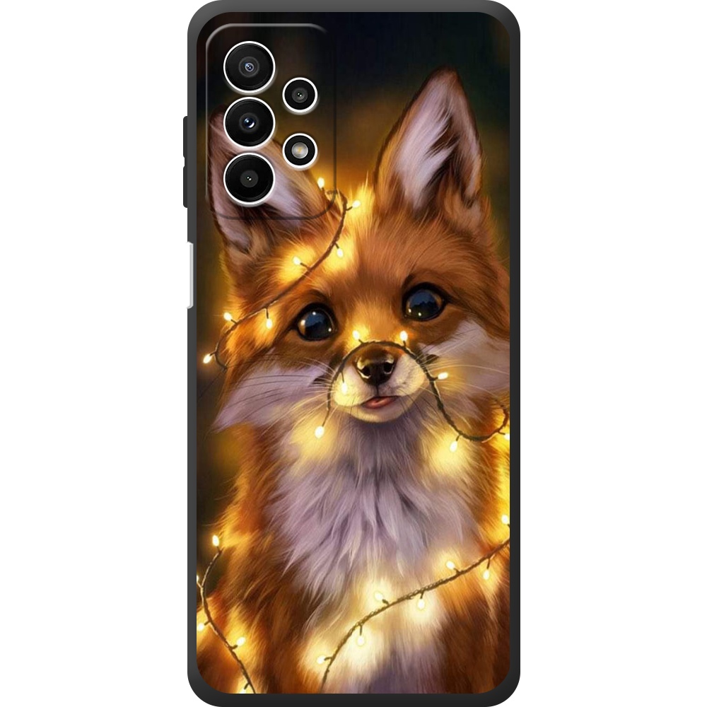Чехол BoxFace Samsung Galaxy A23 (A235) Рождественская лиса Черный силикон (44373-up2399-44388)