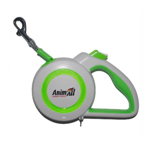 Повідець-рулетка AnimAll Reflector MS7110-5M до 25 кг 5 м Салатовий/Білий (4820224500515)