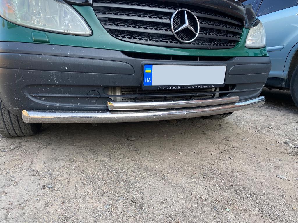 Губа нижняя двойная ST014 60/48 мм CAN для Mercedes Viano 2004-2014 гг. нержавеющая сталь Хром