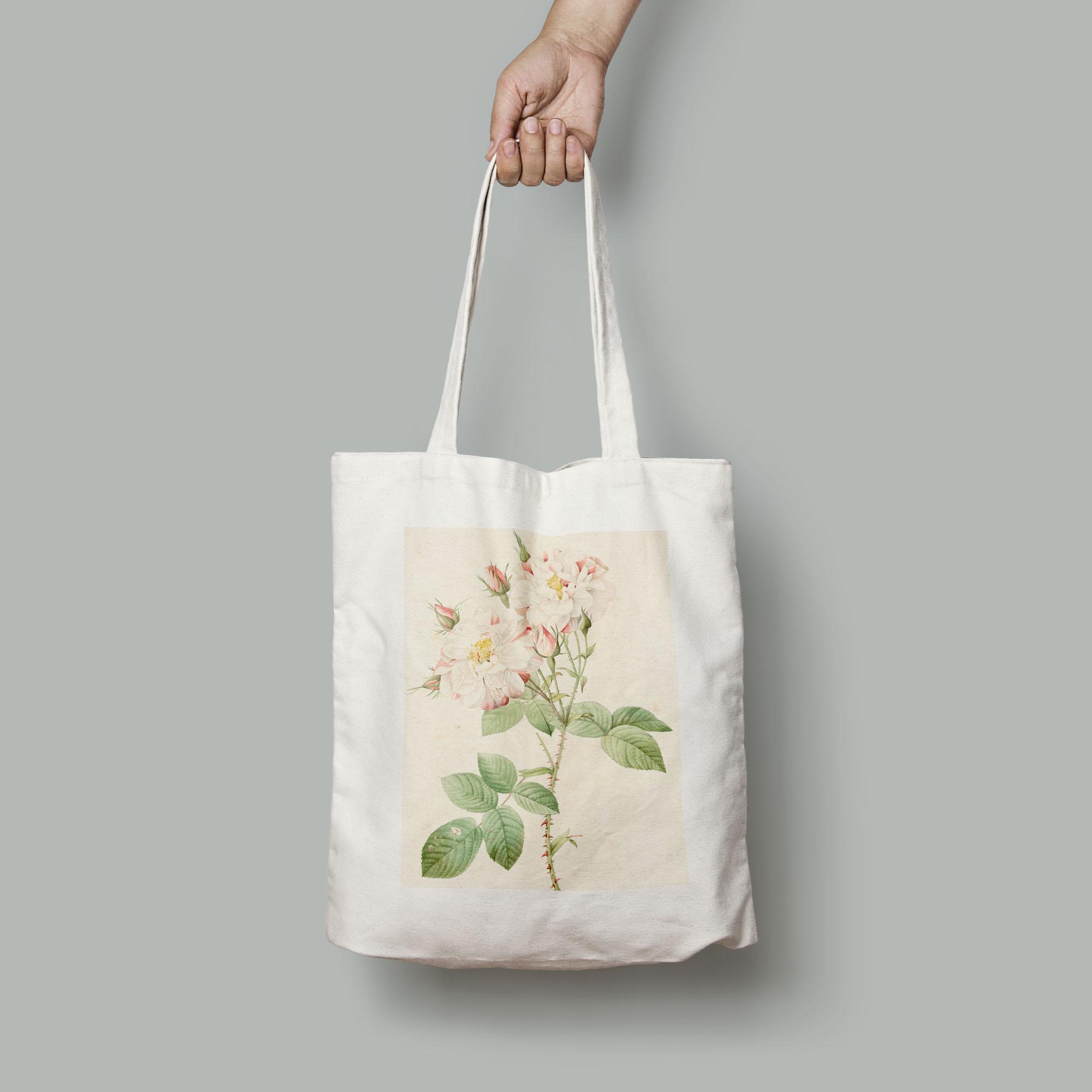 Эко-сумка Винтажная акварельная Роза садовая шопер (Flowers1921016_Bag)