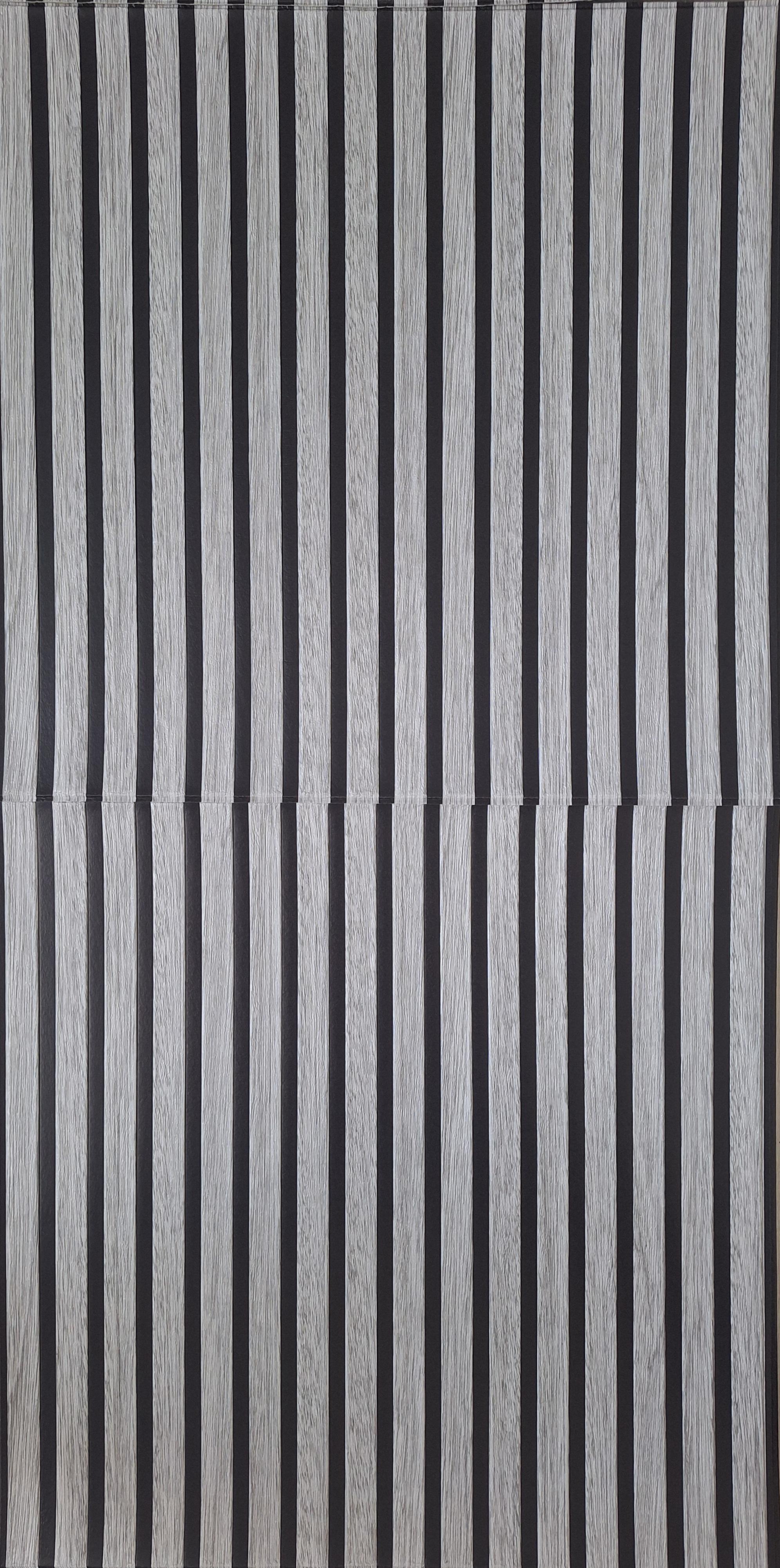 Панель 3D самоклеюча NNdesign імітація рейки для стін 700x700x5 мм Сіро-чорний