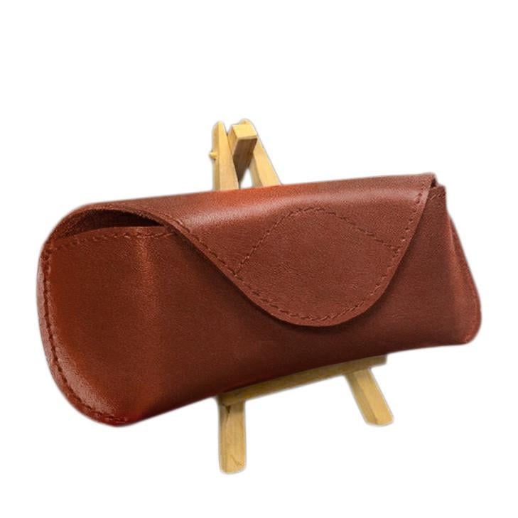 Чохол шкіряний для окулярів із клапаном на магніті Краст Світло-коричневий (A-027723)