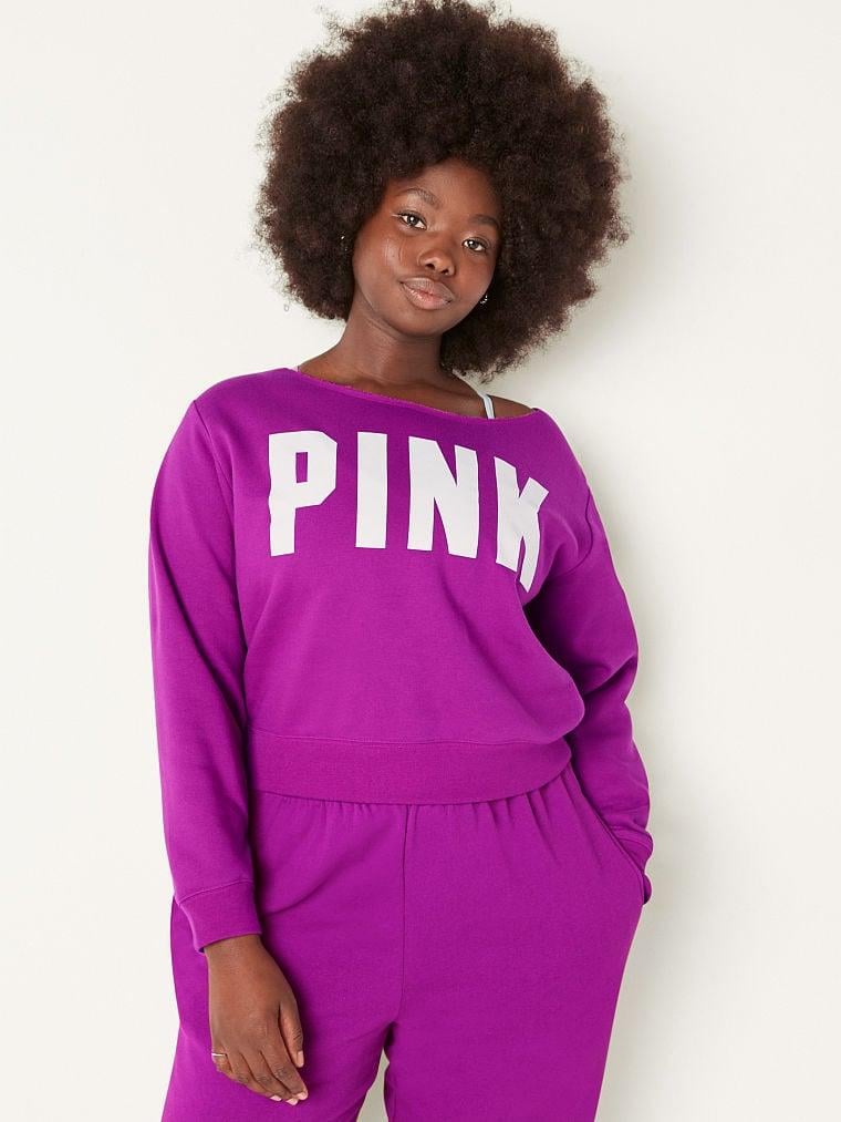 Світшот Victoria's Secret "PINK" Fleece Cropped Sweatshirt S Фуксія (1968646204)