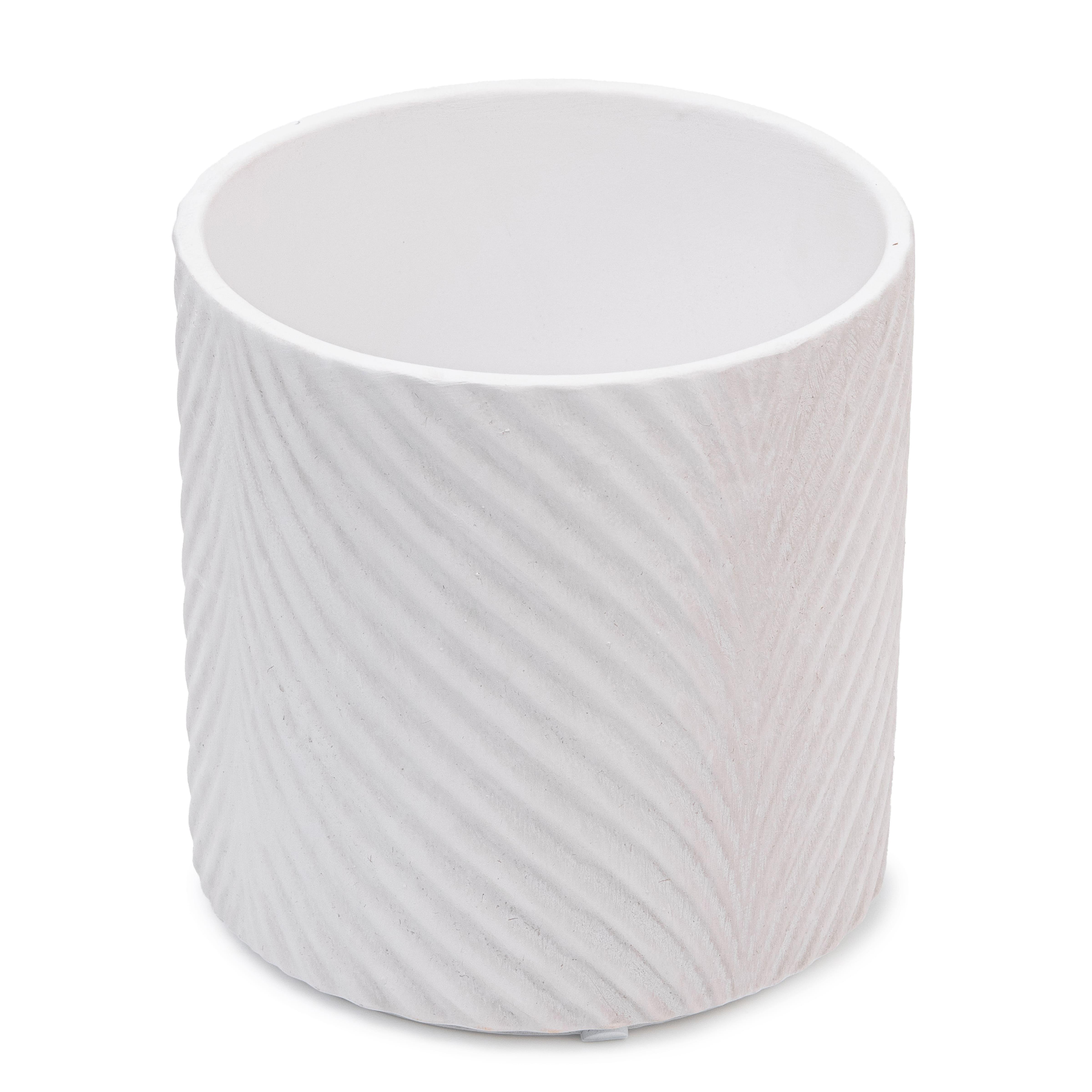 Кашпо для квітів керамічне elemi Листок круглий 1,3 л Білий (УТ-00094978) - фото 2