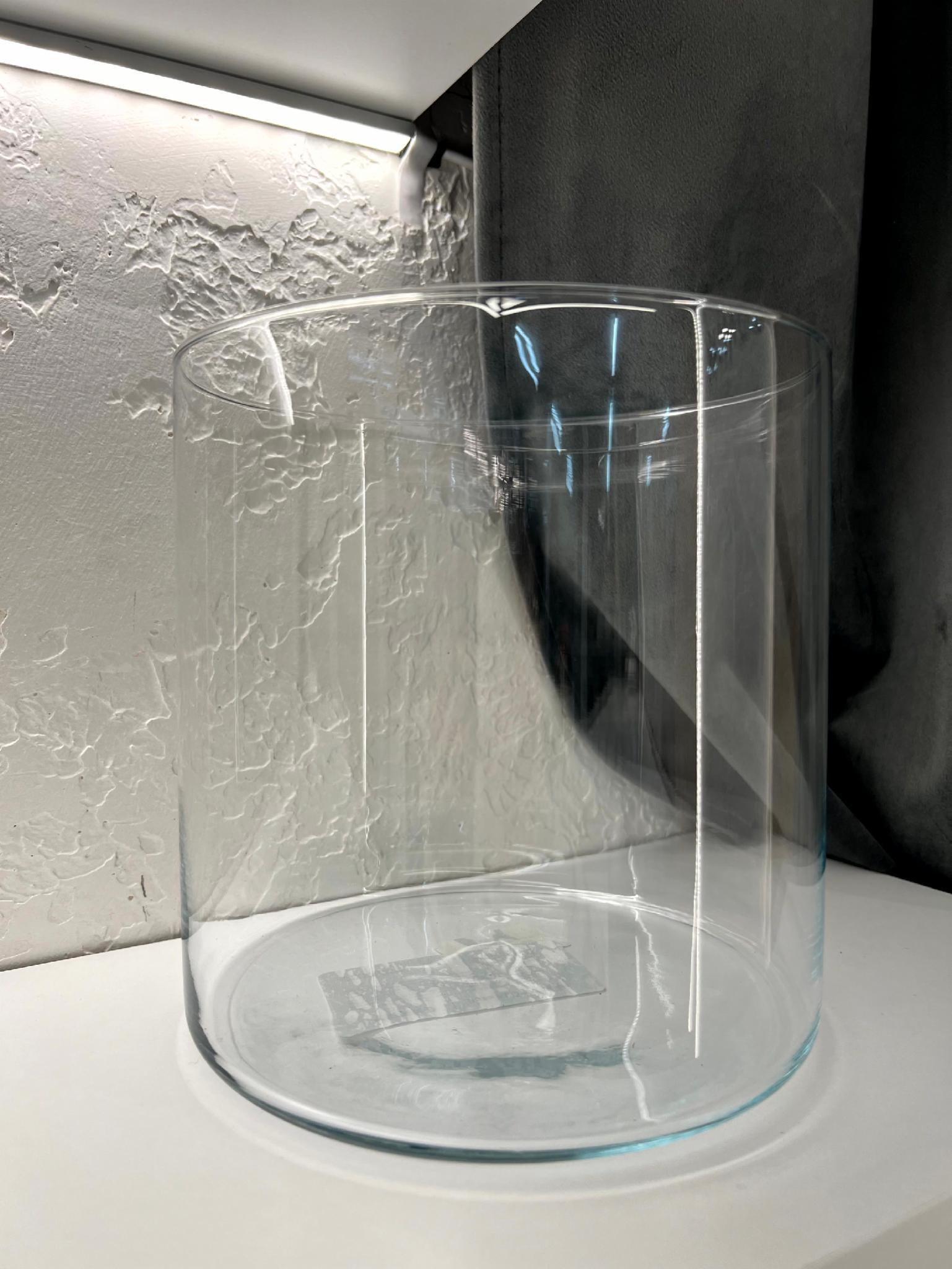 Ваза стеклянная цилиндр h 15 см d 15 см