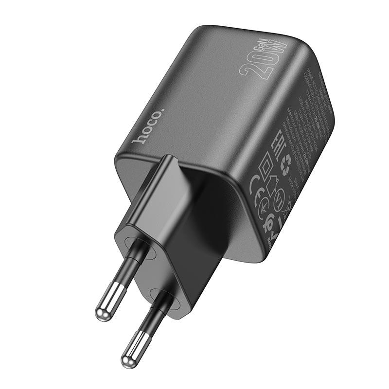 Адаптер Hoco N41 USB Type-C 20W 3A PD QC Чорний (598070) - фото 4