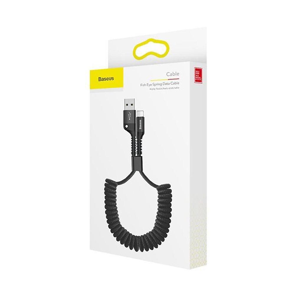 Кабель Baseus Fish eye Spring Data Cable USB For lightning Black - фото 2 Кабель Baseus Fish eye Spring Data Cable USB For lightning Black - фото 2