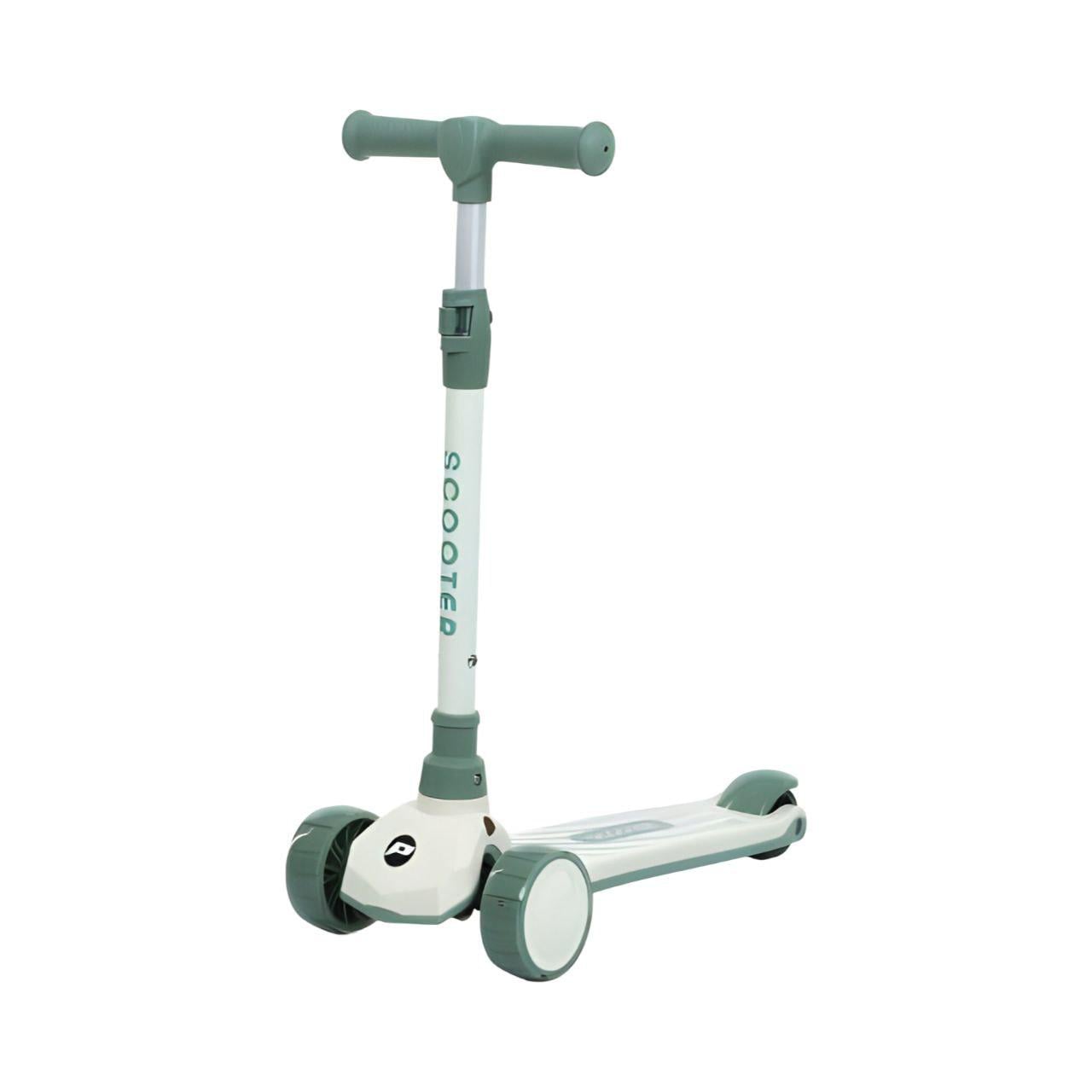 Самокат Maxi-Big JR3-124-M металл/пластик 3 колеса PU свет и музыка на батарейке Зеленый (26770130)