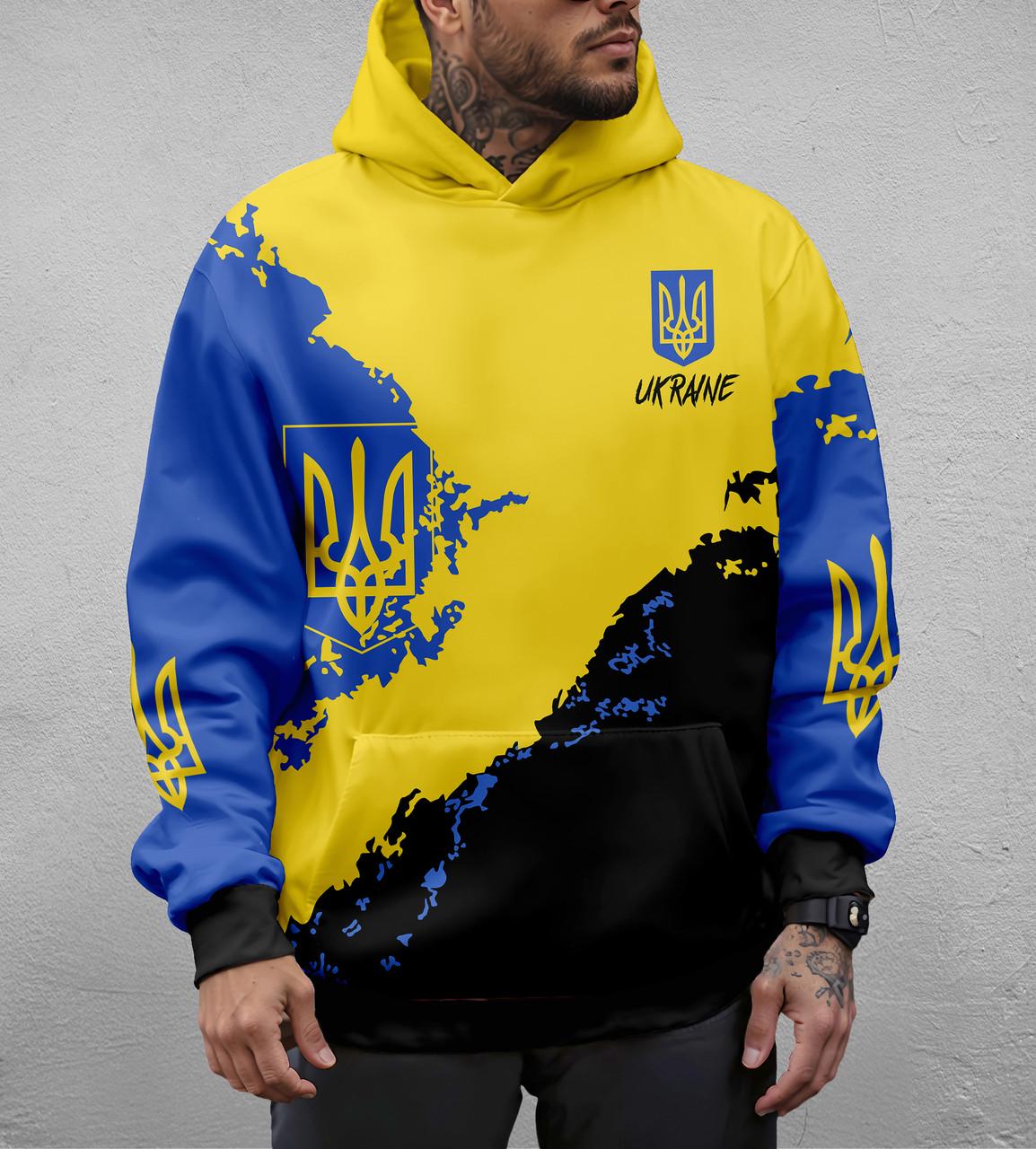 Худі чоловіче Хіт XL Синій/Жовтий (11071)