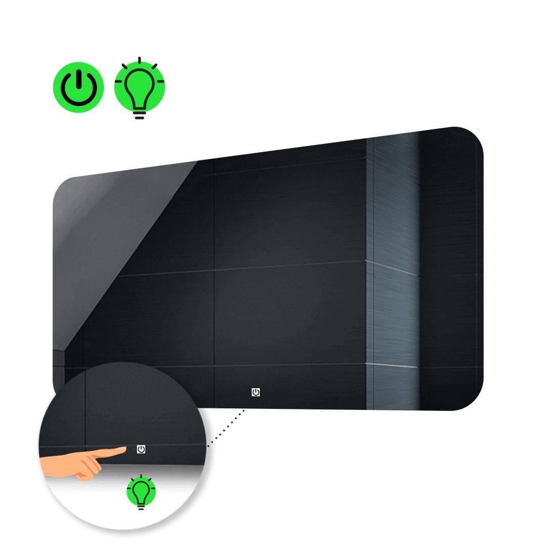 Зеркало с LED подсветкой Ornela с сенсорной кнопкой управления 80x60 см (Ornelag32)