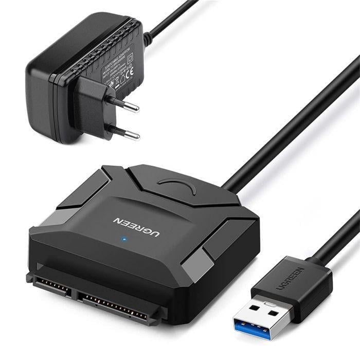 Карман для жесткого диска внешний UGREEN СК108 USB 3,0 для SATA Hard Drive Converter Cable 50 см Черный (2850556585)