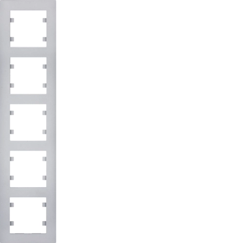 Рамка пятиместная вертикальная Hager Lumina Intens Серебряный (WL5652)