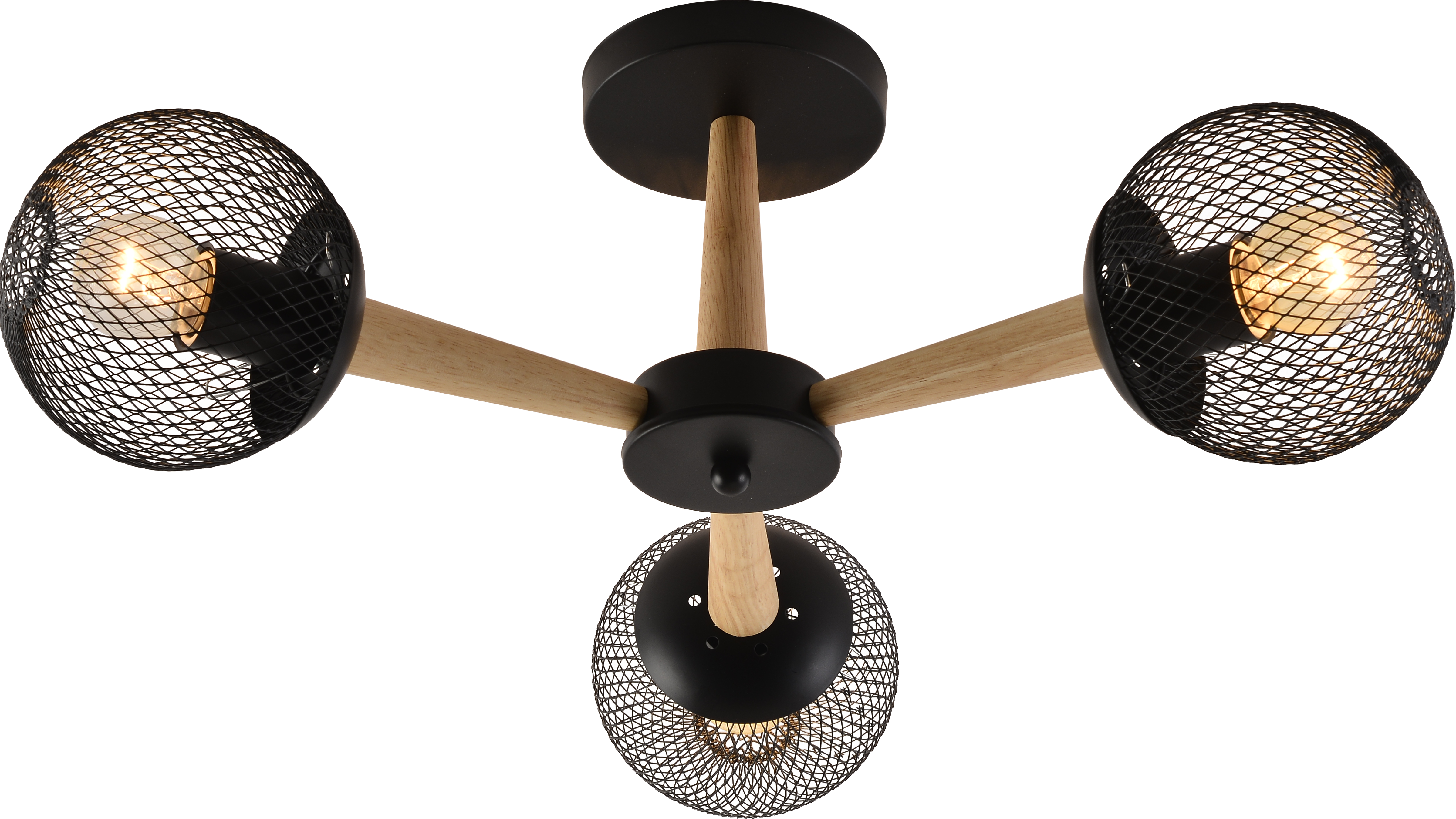 Декоративная люстра INTEREES IS XA1565B-3 BK+Wood