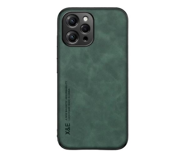 Кожаный чехол - накладка X&E для Xiaomi Redmi 12 4G с металлической вставкой Зеленый