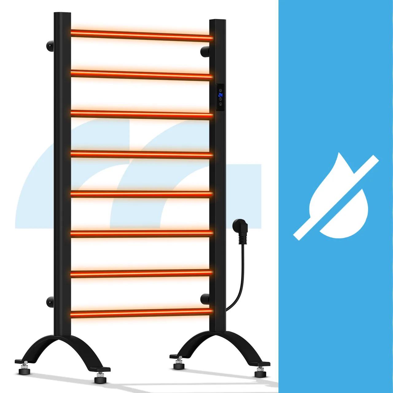 Електрична рушникосушка Maltec з термостатом і таймером 2в1 200W Black (BH200W) - фото 5