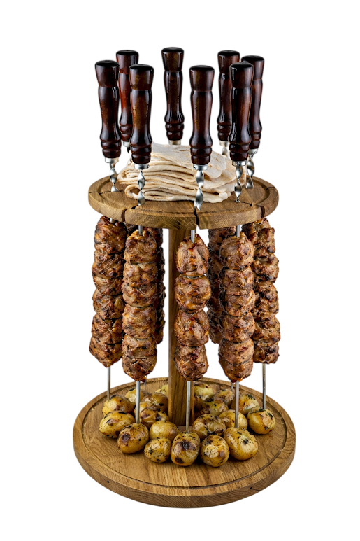 Доска для подачи шашлыка из дерева на 8 шампуров (6-10-SJ-6557)