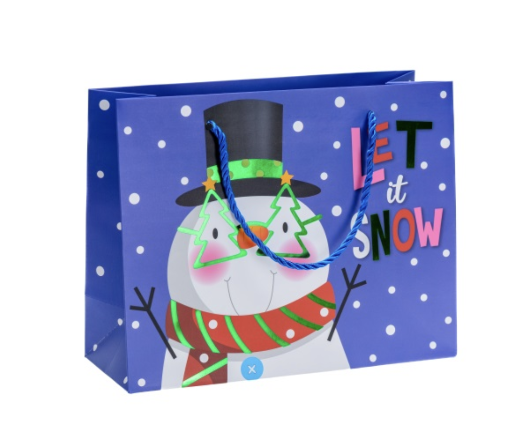 Пакет новорічний паперовий R33012-S S Let it snow 19,5х24 см