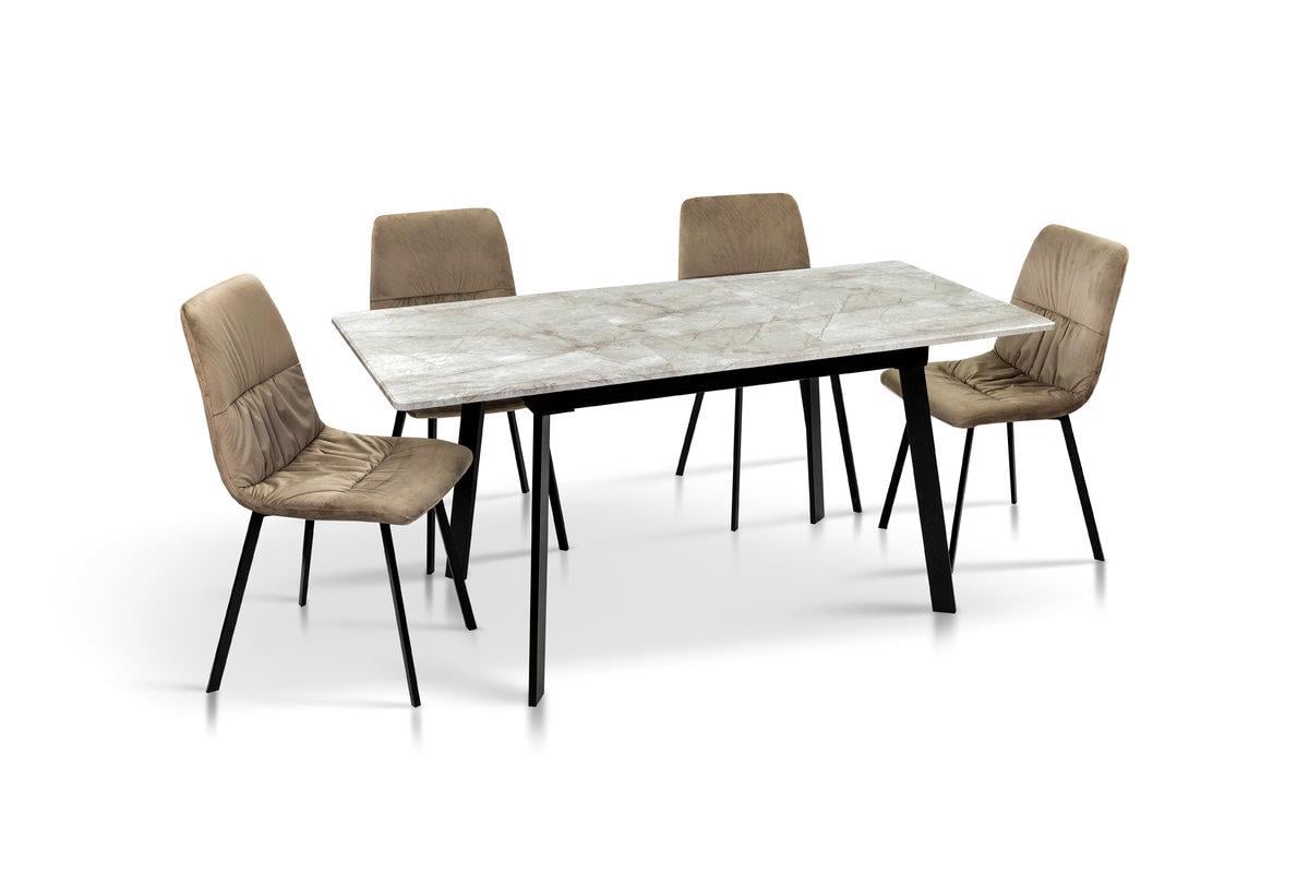 Обідній стіл Мікс Меблі Етна 1200х750 мм Чорний/Базальт світлий (25402665) - фото 4