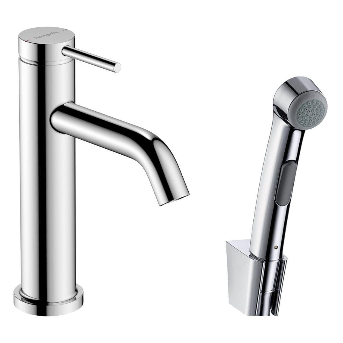 Смеситель Hansgrohe Tecturis S 110 для умывальника с гигиенической лейкой Chrome (73211000)