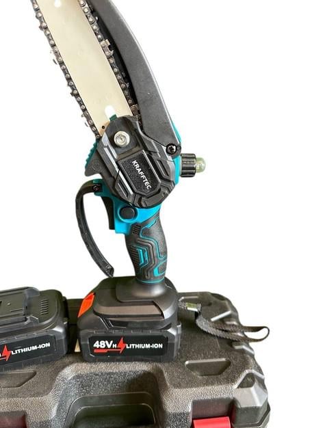 Пила ланцюгова міні Krafftec 48V АКБ 2 шт. в кейсі (27369427) - фото 8