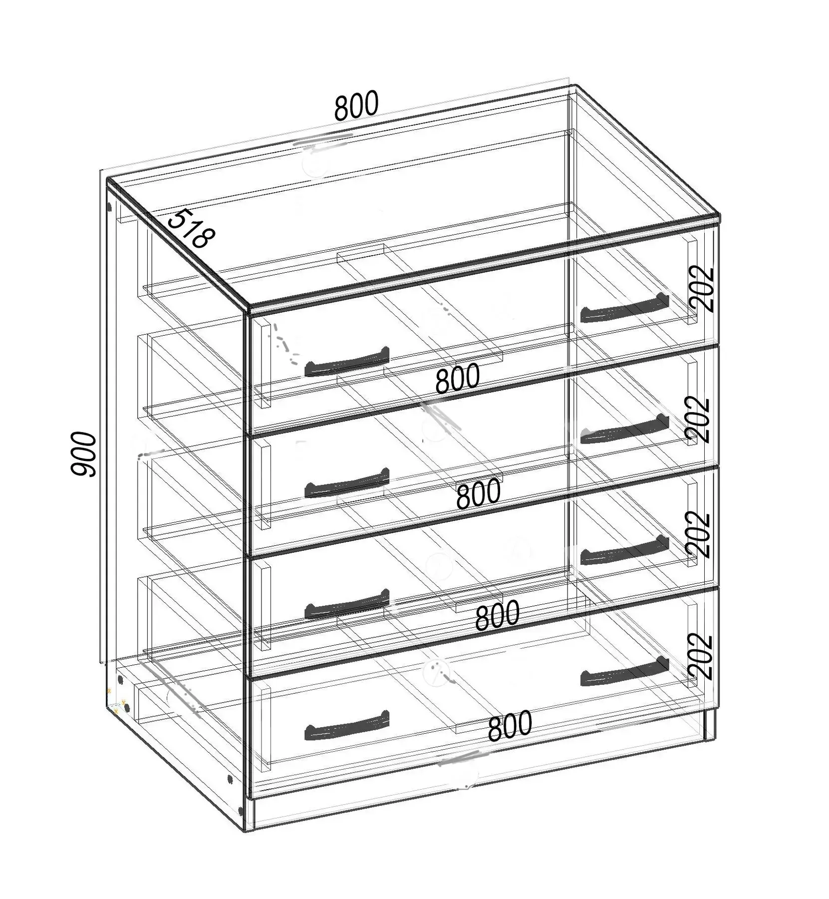 Комод Kontinent Tetris Т-7 80х51,8х90 см Дуб Сонома (85557959) - фото 2