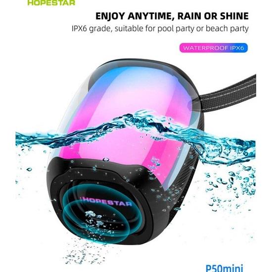 Акустика портативная HOPESTAR P50 Mini AUX TWS RGB Light IPX6 Bluetooth Speaker (MG-01902) - фото 2