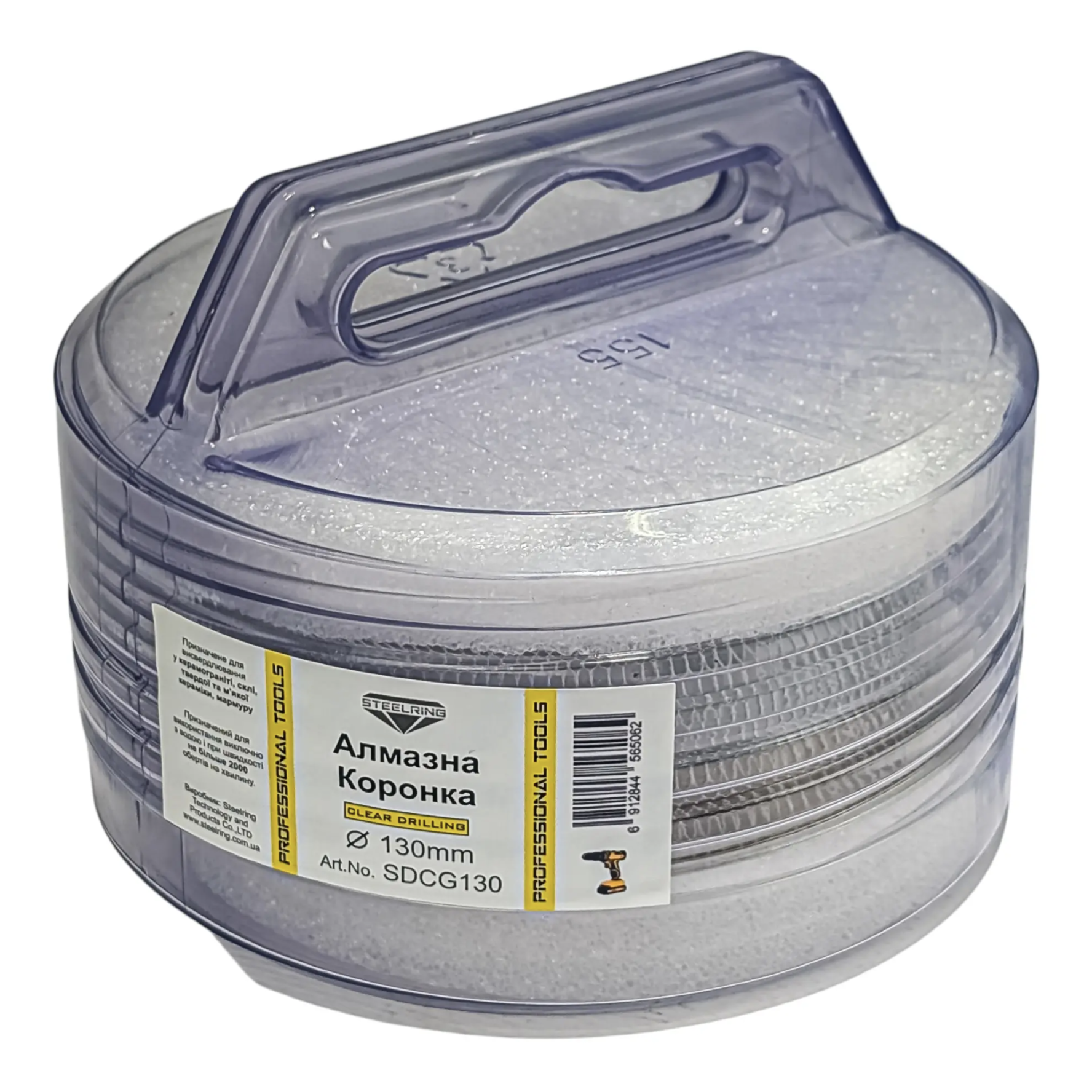 Коронка алмазная STEELRING Perfect 130 для керамики и стекла под дрель (SDCG130) - фото 5 Коронка алмазная STEELRING Perfect 130 для керамики и стекла под дрель (SDCG130) - фото 5