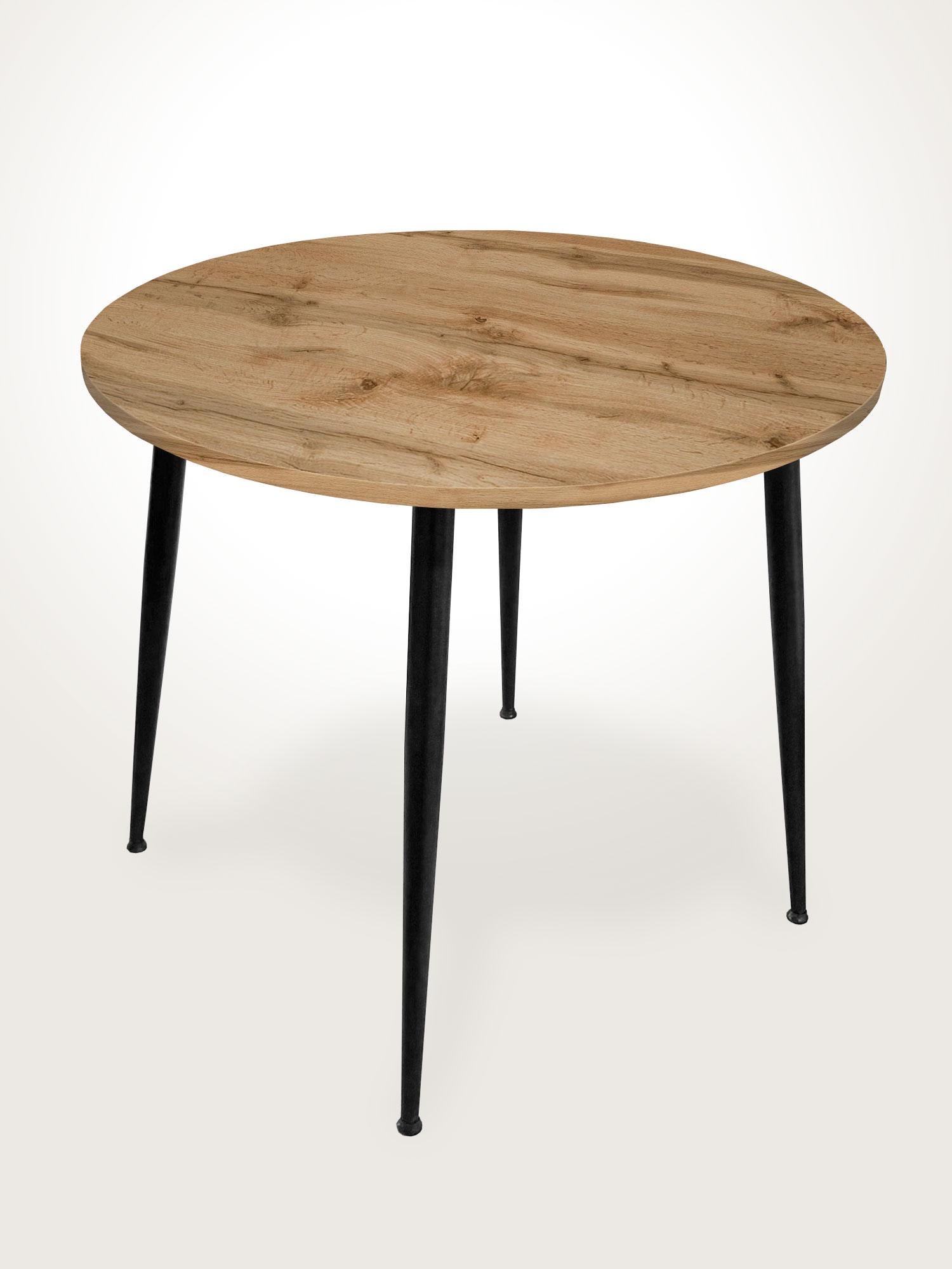 Обеденный стол Fusion furniture Раунд 800 Черный/Дуб аппалачи