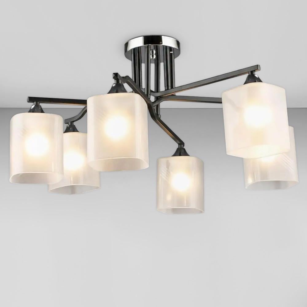 Люстра потолочная Light House SRS-20237/6 BK/CH Черный/Хром