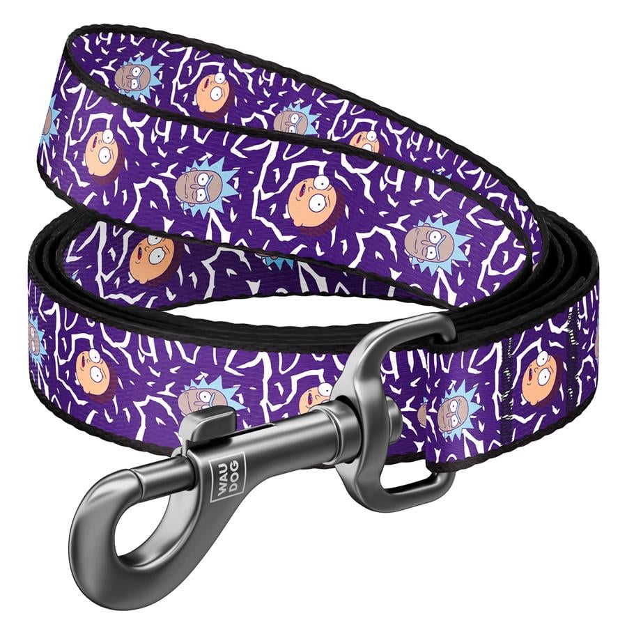 Поводок для собак WAUDOG Рик и Морти нейлоновый/прочная фурнитура 122 см 25 мм (44907)