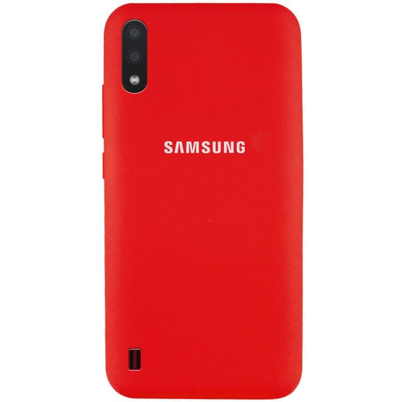 Чохол Silicone Cover Full Protective (AA) для Samsung Galaxy A01 Червоний / Red