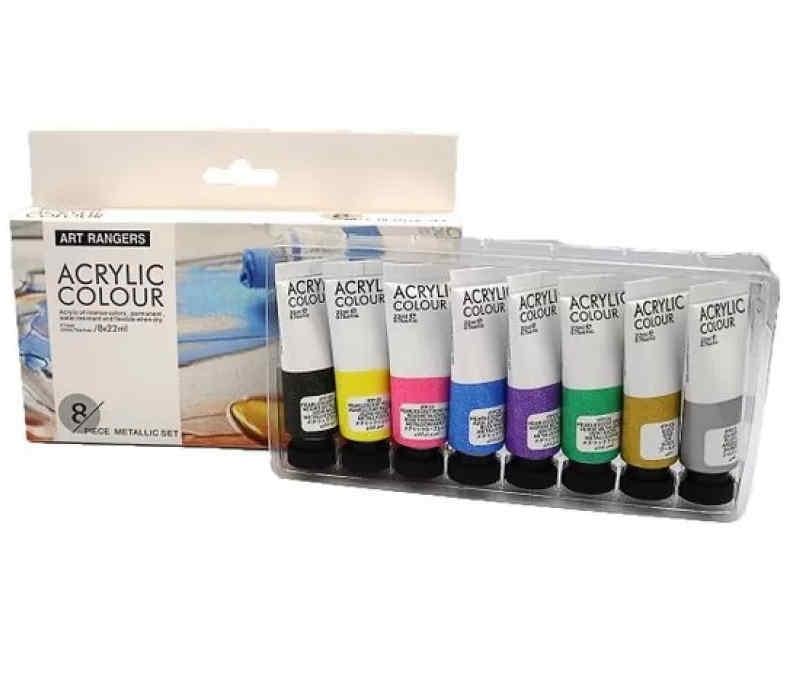 Акриловые краски ART RANGER металлик 8 цветов по 22 мл